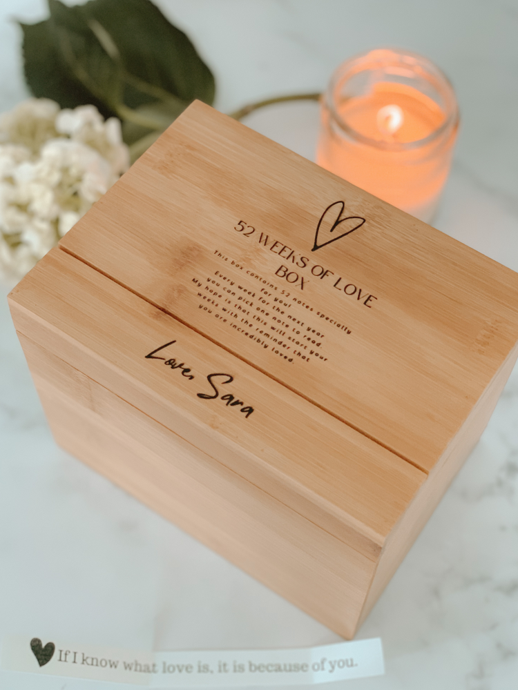 52 Weeks of Love Box: Personalized Birthday Gift | Gift for Love | Gift for Him | Gift For Her